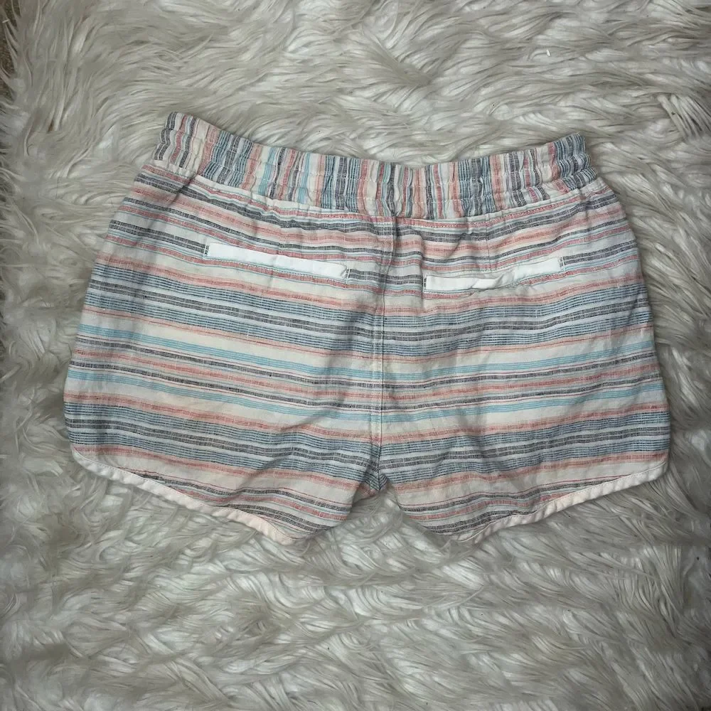 Athleta Stripe Linen Jacquard Sandbar Shortie Shorts